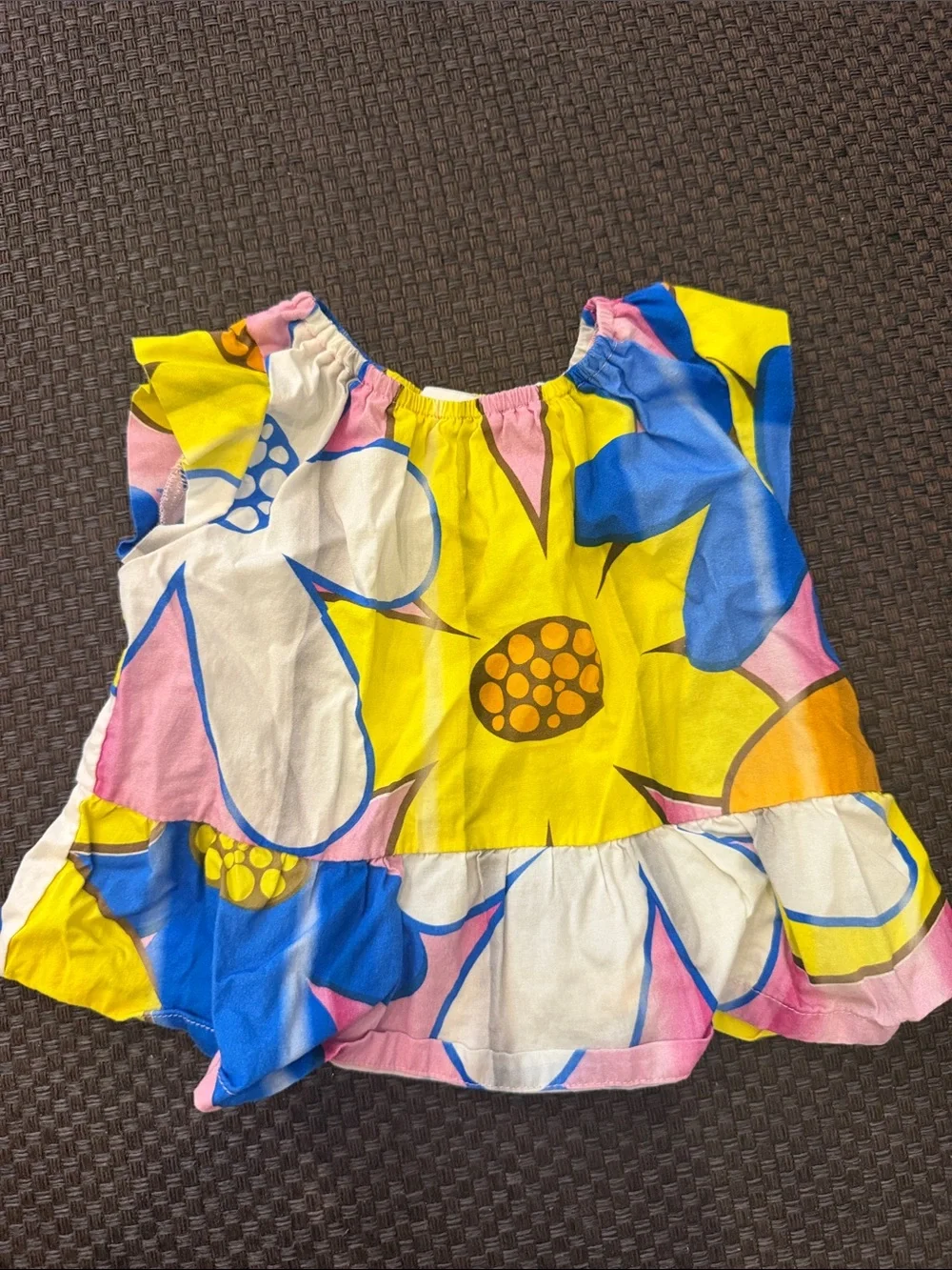 Moschino Girls Yellow Blue Pink Floral Top